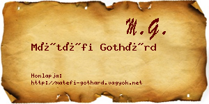 Mátéfi Gothárd névjegykártya